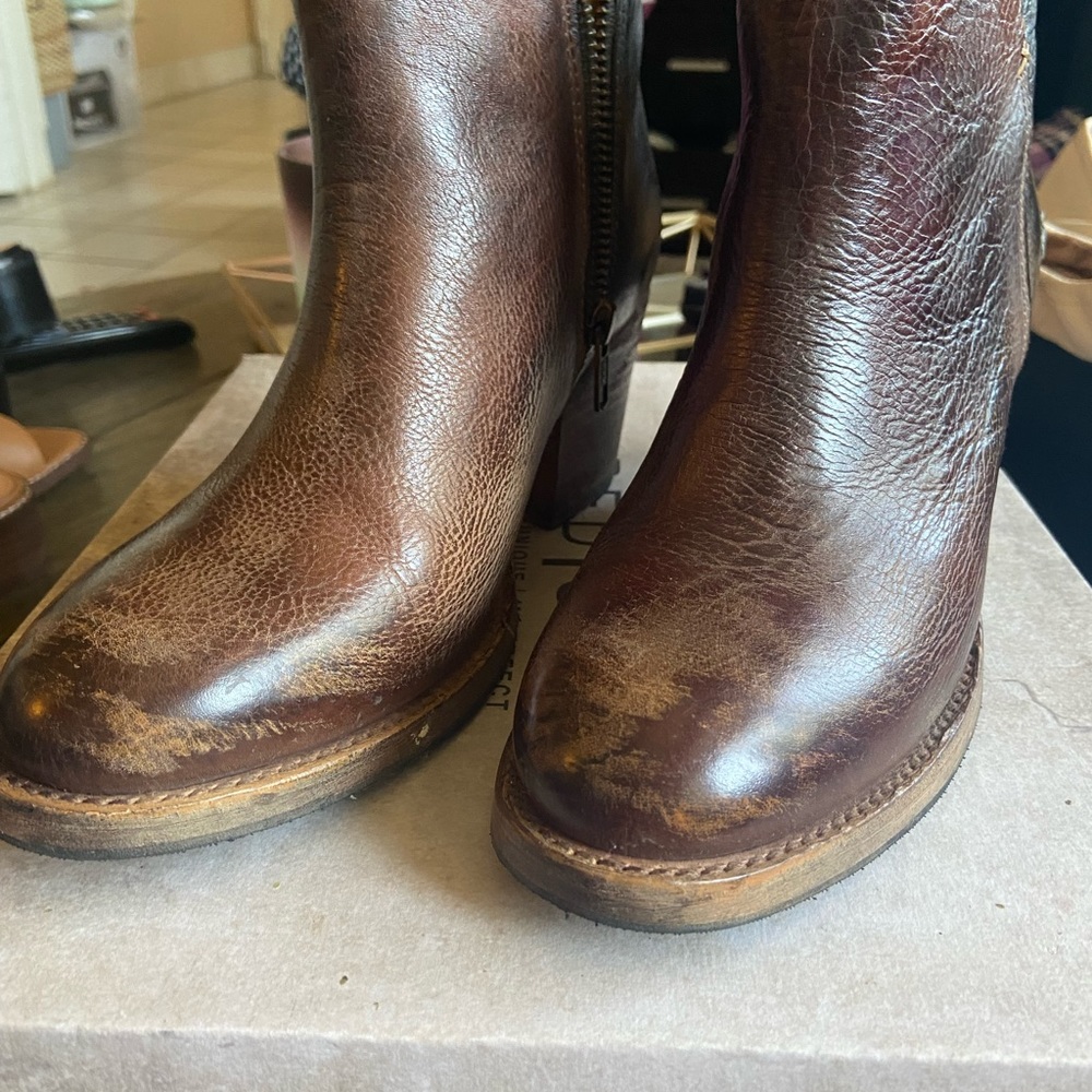 Bed Stu teak black rustic bootie yell